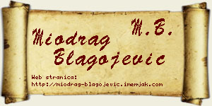 Miodrag Blagojević vizit kartica